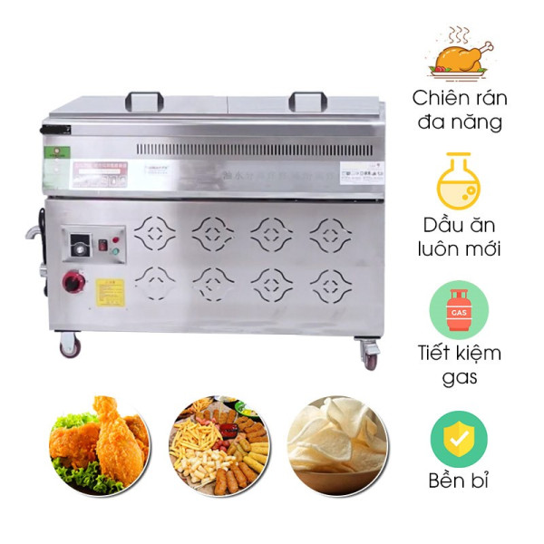 Bếp chiên tách dầu 100L dùng gas