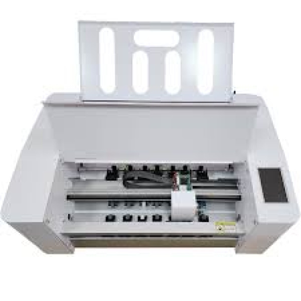 Máy cắt bế decal S350 II lên giấy tự động 2 đầu cắt và cấn lằn ( rảnh gấp ) cùng 1 lúc