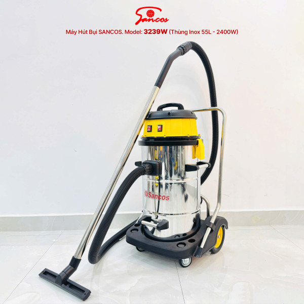 Máy hút bụi công nghiệp Sancos 3239W, thùng chứa 55L