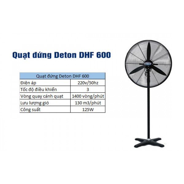 Quạt đứng công nghiệp Deton DHF-600