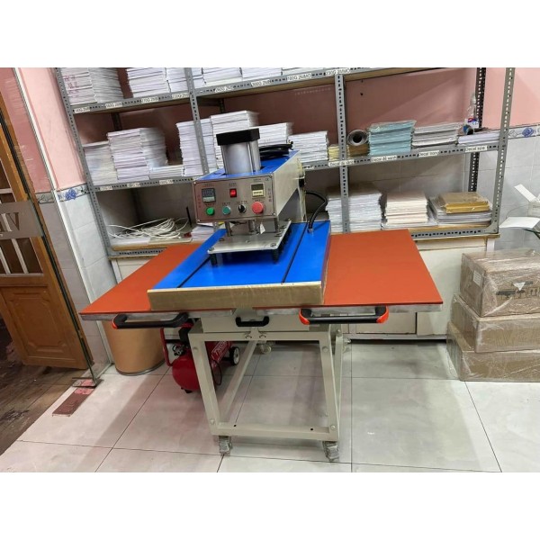 Máy ép nhiệt hai mâm khí nén khổ 60 x 80 (đẩy mâm dưới) 