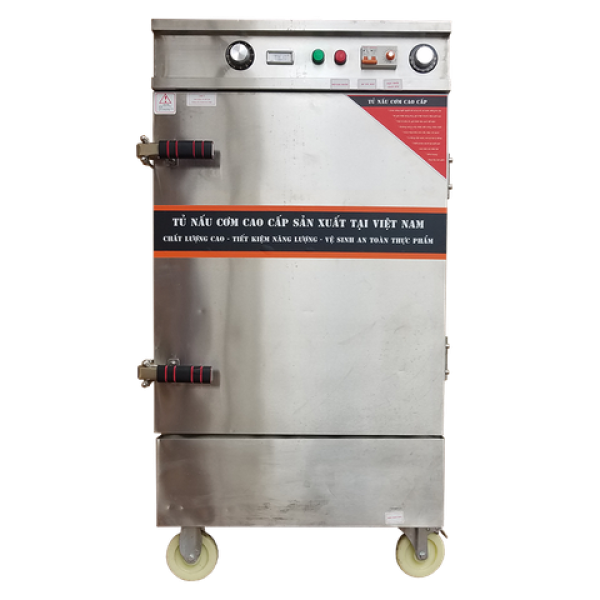 Tủ nấu cơm 10 khay dùng điện inox 201 (40kg gạo/mẻ) 